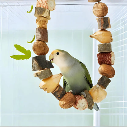 Bird Chew Toys. Natural Teething Game. Wood Cockatiel Toys For Gum Health. Small/Medium Lovebird Cage Accessories.
