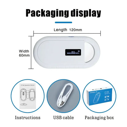 Hilo Handheld Pet ID Scanner. FDX-B Pet Scanner ISO11784/5 134.2Khz Chip Transponder. Animal ID USB Dog Cat Horse Microchip Reader