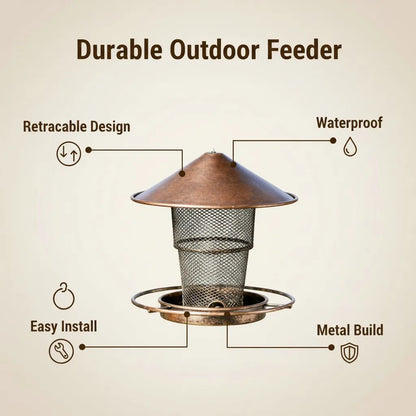 Bird Feeder. Large Capacity, Squirrel Proof. Heavy Duty Metal Bird Feeders for Outside