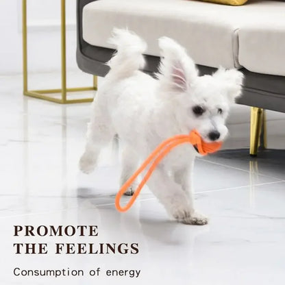 Dog Training Ball on Rope. Cotton Rope Ball. Nontoxic, Durable Interactive Dog Toy for Big/ Small Dogs. Catching/Throwing /Tugging