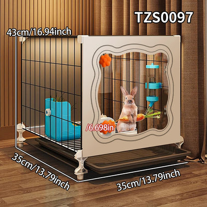 Rabbit Cage. Indoor Home Use with Toilet. Rabbit Villa, Small Dog, Kitten &  Guinea Pig Cage.