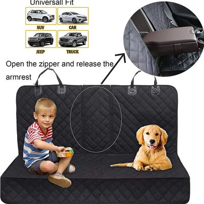 Car Dog Seat Cover for Back Seat. Waterproof Auto Rear Pet Seat Protector Mat. Nonslip Universal Safety Carrier For Traveling Dogs