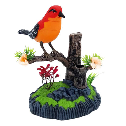 Sound Voice Control, Electric Bird Toy. Electric Simulation Induction Bird Cage toy.