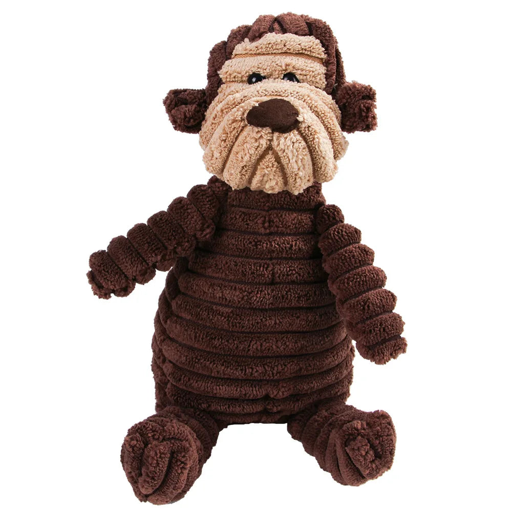 Pet Dog Molar Toy Vent. Training. Corduroy Monkey, Pig, Voice Plush Toy, Dog Tooth Cleaning. Toys for Large Dogs