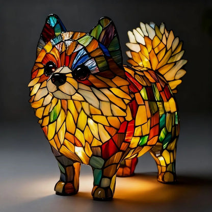 LED Night Light Glowing Dog. Series Artistic Animal Statue. French Bulldog, Labrador Retriever, Golden Retriever. Resin Ornaments