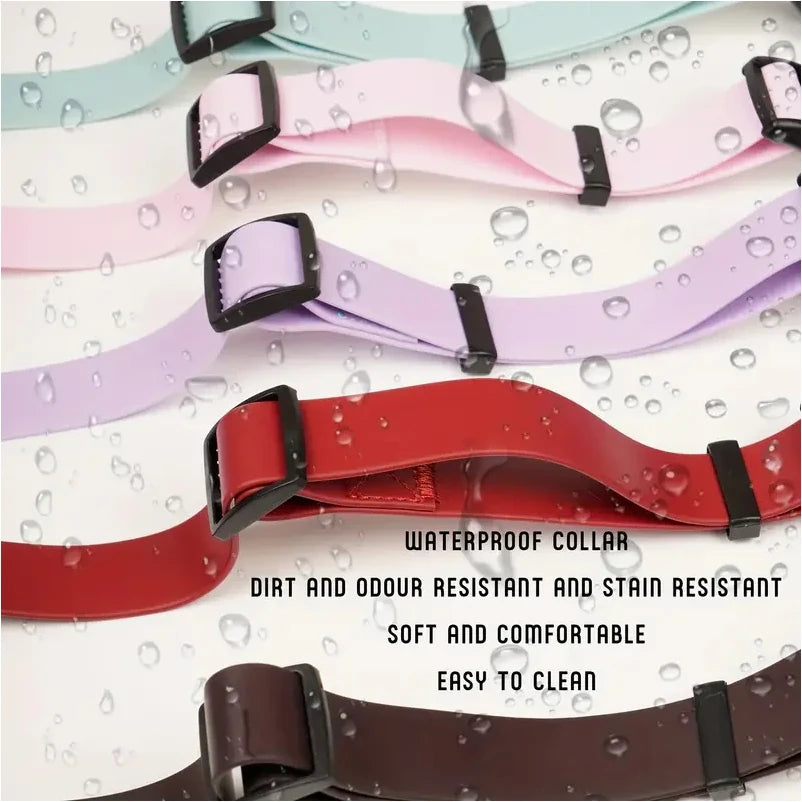 Dog Collar, Waterproof Plastic. PVC Rubber Washable. Outdoor Puppy Collars. Durable Adjustable for Small Medium Large Dogs