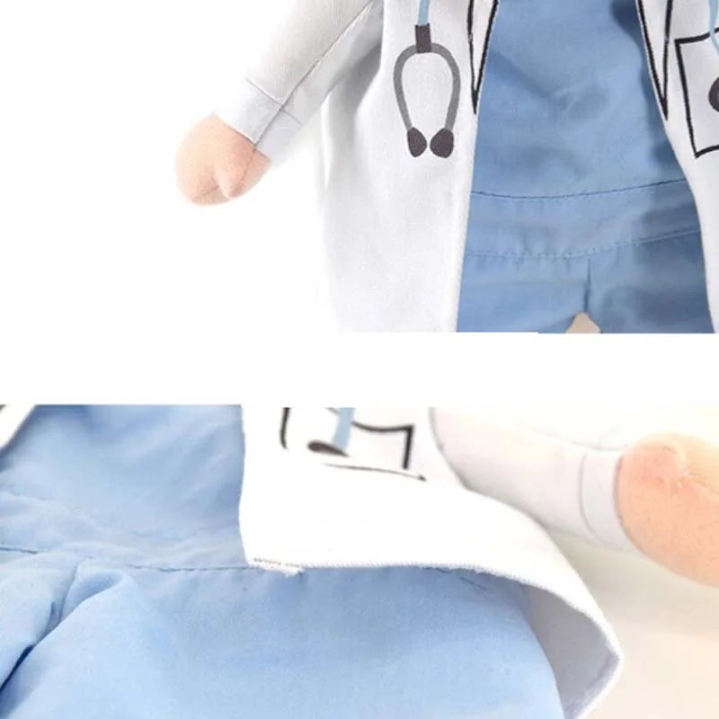 Pet Clothes, Dog Cosplay Doctors Costume. Puppy White Gown, Funny Coat, Party Dress For Small Pets.