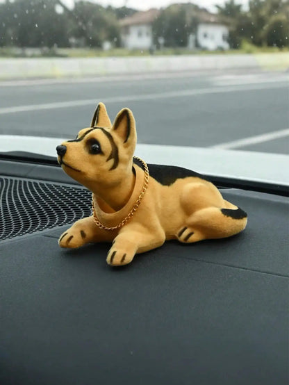 Cute Nodding Dog Dashboard Decor - Creative Resin Pet Statue For Vehicle Interior, Accessories
