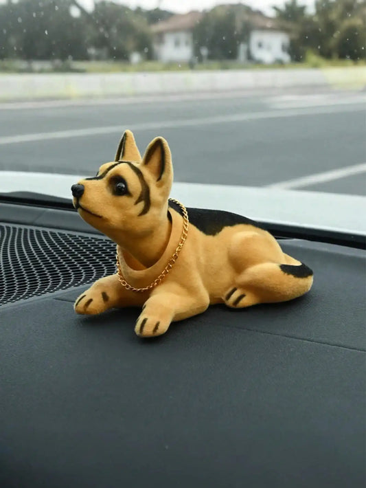Cute Nodding Dog Dashboard Decor - Creative Resin Pet Statue For Vehicle Interior, Accessories