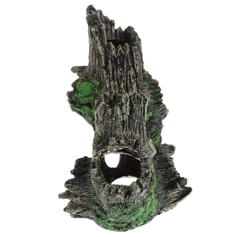 Aquarium Hollow Log Decor Multifunction Resin Fish Hiding Cave. Non-toxic for Fish Tank