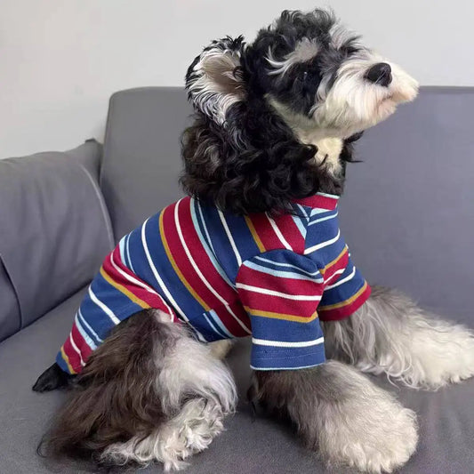 Dog Shirts. Striped T-Shirt, Summer Pet Clothes for Small Dogs, Breathable Soft Puppy Apparel and Cat Tee