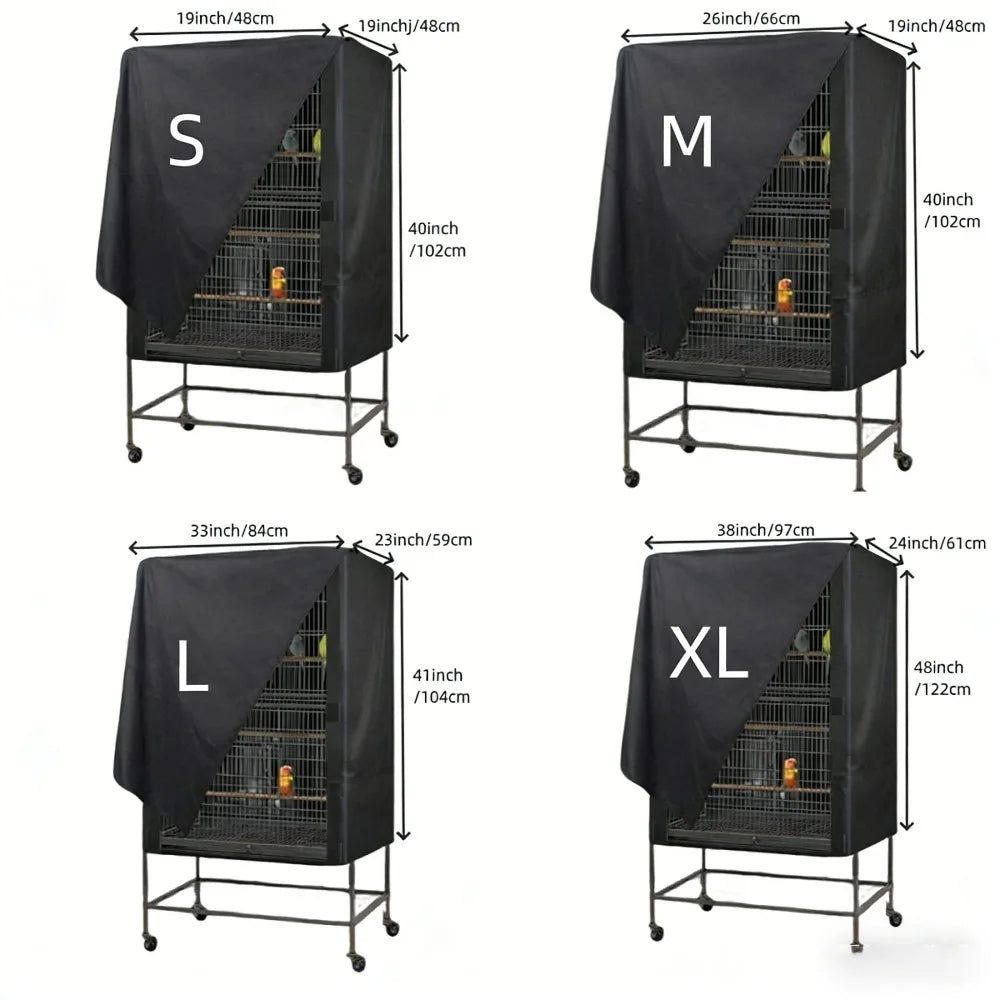 Oxford Cloth Bird Cage Cover - Light-Blocking, Ventilated, Waterproof & Dustproof, Night Pet Bird Cage Protective Cover