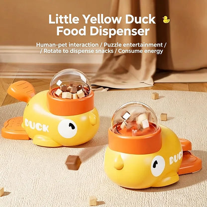 Little Yellow Duck Treat Dispenser. Cat/Dog Toy. Self Play Boredom Relief. Interactive Launcher, IQ Training, Slow Feeder Puzzle Toys