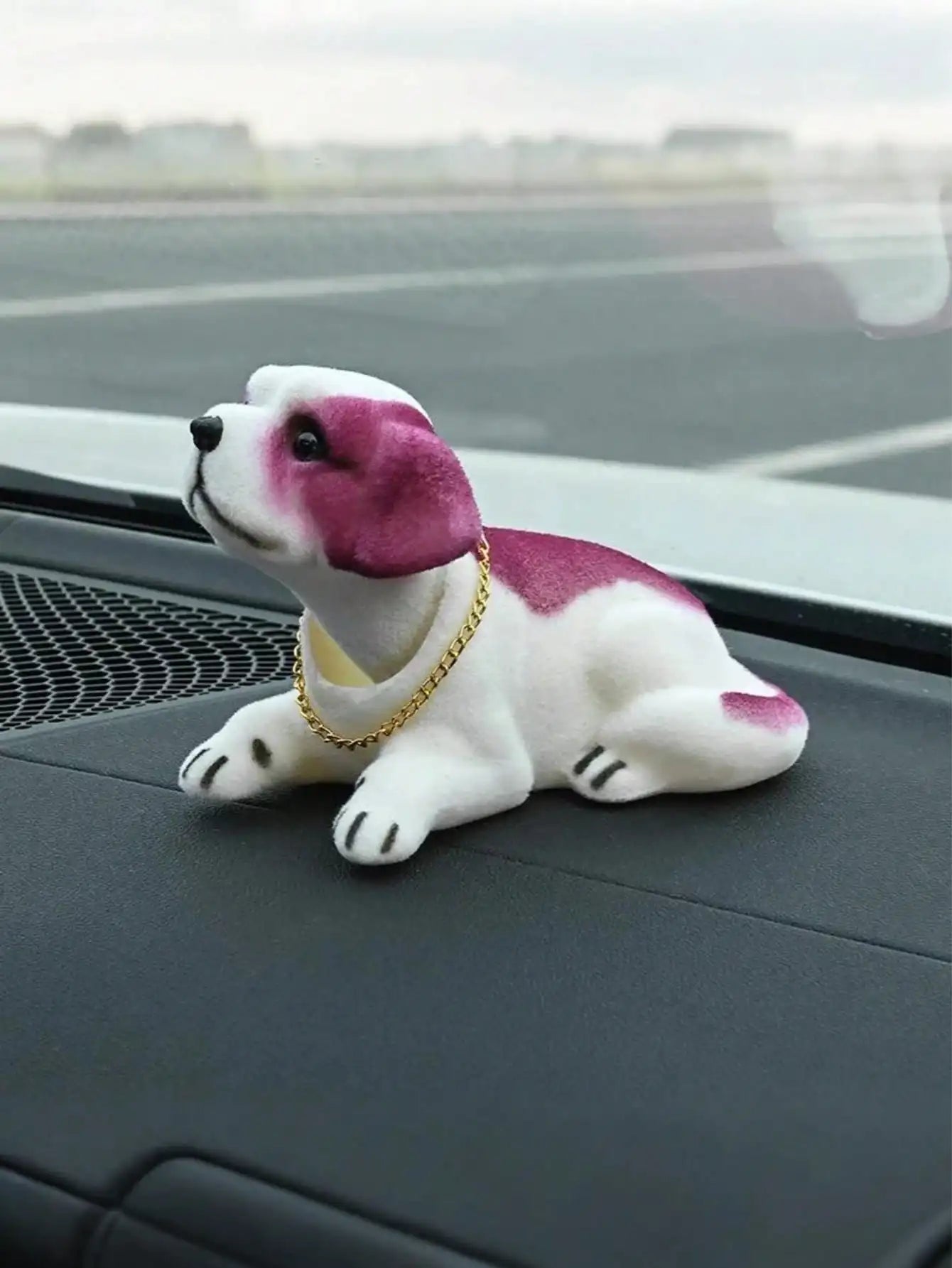 Cute Nodding Dog Dashboard Decor - Creative Resin Pet Statue For Vehicle Interior, Accessories