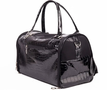 Portable Outdoor Pet Cat/ Dog Carrier Bag with Purse. Leather Travel Small Dog Handbag