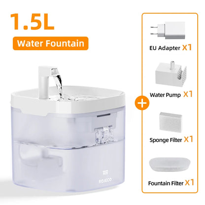 Automatic Cat Water Fountain. Rechargeable Cat Water Dispenser for Pet Dogs and Cats. Smart Drinking Filter with Pump.