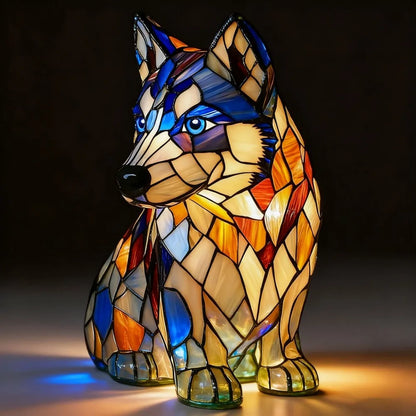 LED Night Light Glowing Dog. Series Artistic Animal Statue. French Bulldog, Labrador Retriever, Golden Retriever. Resin Ornaments