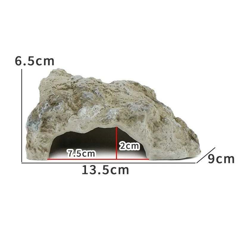 Reptile Rock Hide, Cave Habitat Decor. Shedding Aid, Basking Platform for Turtles, Gecko, Lizard, Snake.Terrarium Landscape Natural