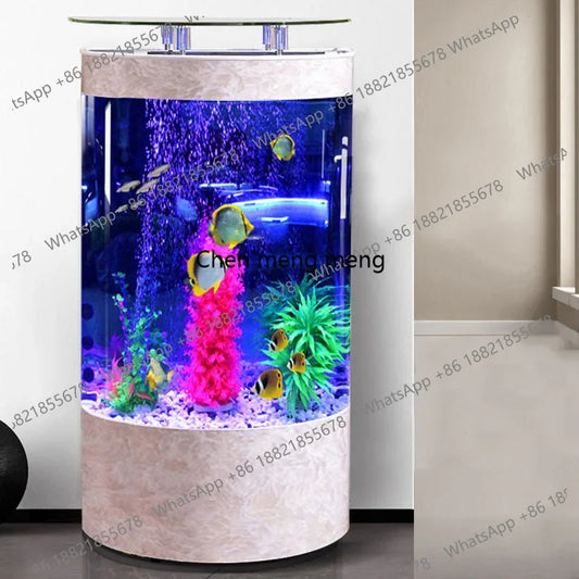M07 Tank for Living Room Home. Use Medium to Large Floor-Standing. No Water Change Needed. Ornamental Fish Aquarium