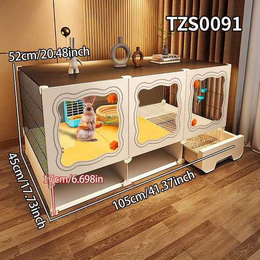 Rabbit Cage. Indoor Home Use with Toilet. Rabbit Villa, Small Dog, Kitten &  Guinea Pig Cage.