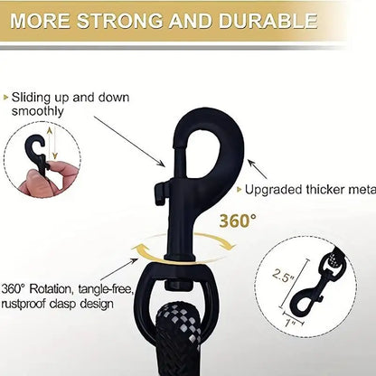 Rope Dog Leash, 6ft long, Padded Two Handle,Heavy Duty,Reflective Double Handles Lead for Control Safety Training,Leash