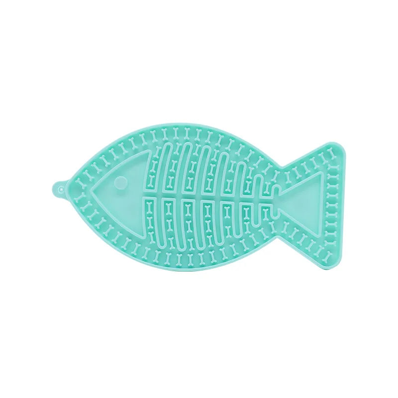 Silicone Pet Licking Mat. Cat Anti-choking With Slow Food Bowl. Puppy Bath Distracted Licking Plate.