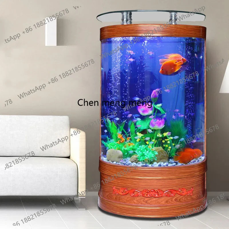 M07 Tank for Living Room Home. Use Medium to Large Floor-Standing. No Water Change Needed. Ornamental Fish Aquarium