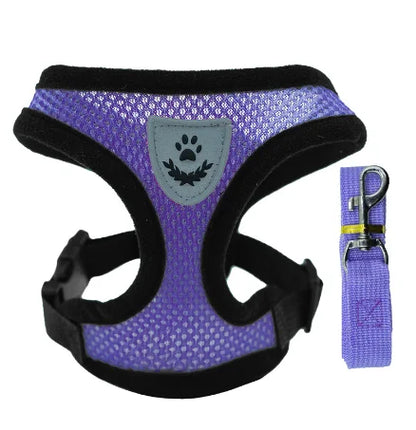 Cat Harness Vest. Walking Lead Leash For Puppies & Cats. Collar Polyester. Adjustable Mesh Harness For Small Medium Pets