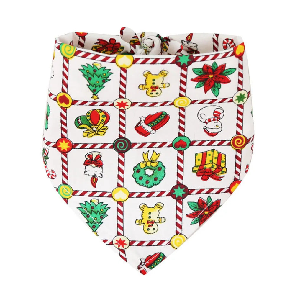 Christmas Dog Bandanas. Christmas Tree and Santa Claus Dog Scarf for Boys and Girls Holiday Bandana for Cats & Dogs