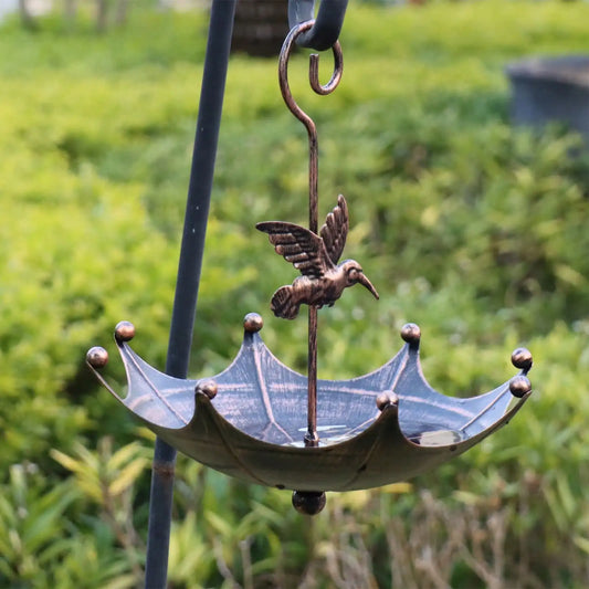 1Pc Antique Umbrella-Shaped Bird Feeder - Outdoor Hanging Bird Bath and Food Bowl, Suitable for Outdoor Gardens, Patios, Backyards, Bird Feeding, Attracting Wildlife