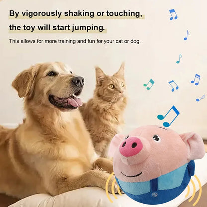 Electronic Pet Dog Toy Ball. Pet Bouncing Ball, Music Vibration, Bite Puppy Ball, Interactive Dog Chewing Moving Plush Doll Toy