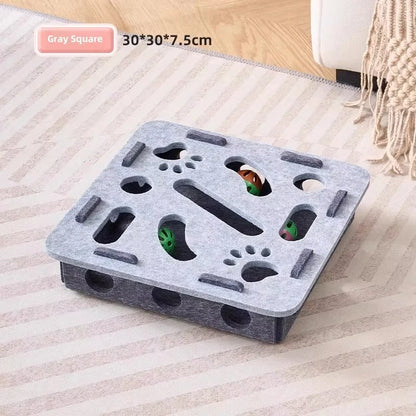 Cat Puzzle Toy. Felt Puzzle Box With Ball. Indoor Sports Entertainment. Hunting Cat Toys