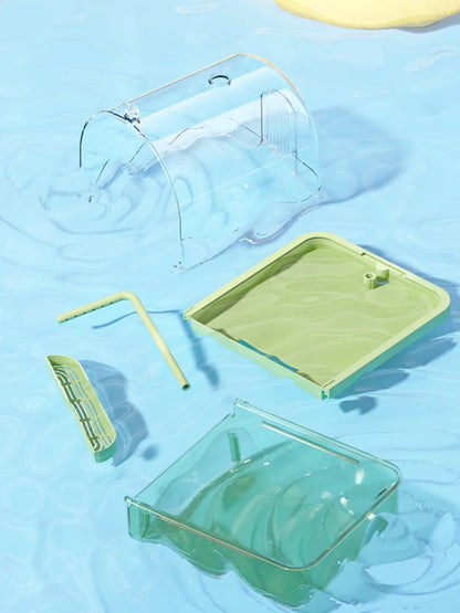 Clear Hanging Bird Bath. Automatic Water Circulation. Bath/ Shower For Birds. Easy to clean. Space Saving Design
Bird Cage Accessory