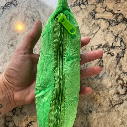 1 cute pea pod plush dog toy with smiling face - soft, interactive pet play and slow feeder