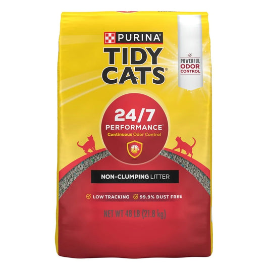 Multi-Cat, Non-Clumping Cat Litter. 48lb Odor Control, Low Dust Clay Litter 24/7 Performance ,Moisture Absorption Fresh Scent