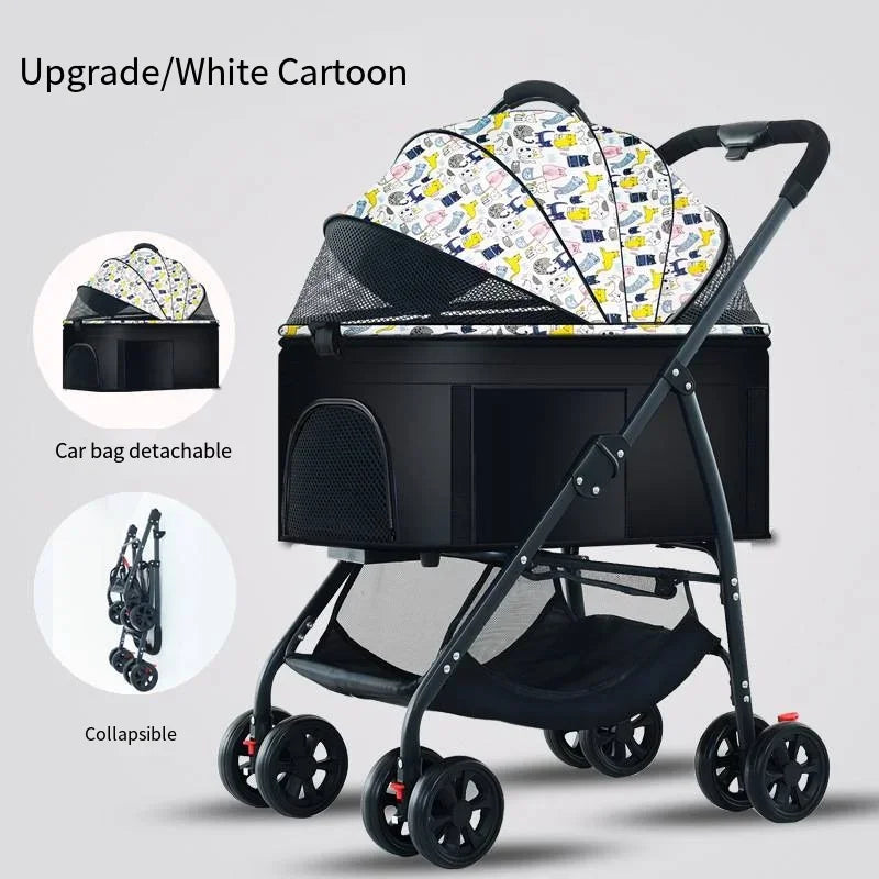 Pet Strollers, 3in1 Lightweight, Foldable, Specifically Designed for Walking Dogs. Medium-sized Small Dogs and Cats