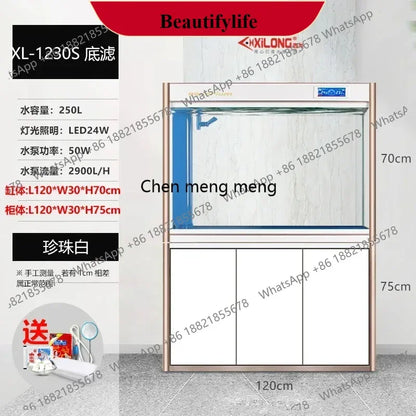 DD132 fish tank bottom filter aquarium. Ultra-white glass. Living room/ household ecological water-free medium and large