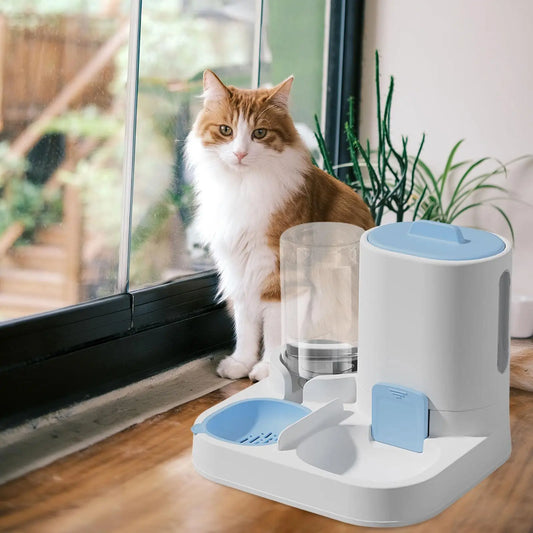Automatic Pet Feeder & Waterer, Pet Bowl Compact Feeding Station. Cat or Dog Feeder Water Dispenser