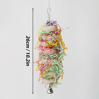Parrot Toys Swing. Natural loofah. Hanging with Bell. Cockatiel and Parakeet Pet Bird Bites, Climb Chew Toys