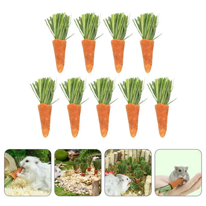 18Pcs Natural Carrot Shaped Chewing Sticks for Small Pets Dental Care. Fun Treats for Hamster, Rabbit Molar Grinding