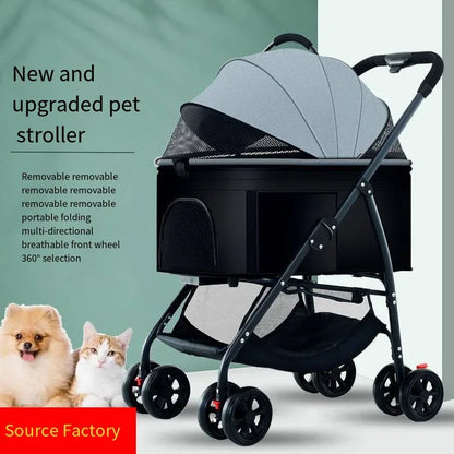 Pet Strollers, 3in1 Lightweight, Foldable, Specifically Designed for Walking Dogs. Medium-sized Small Dogs and Cats
