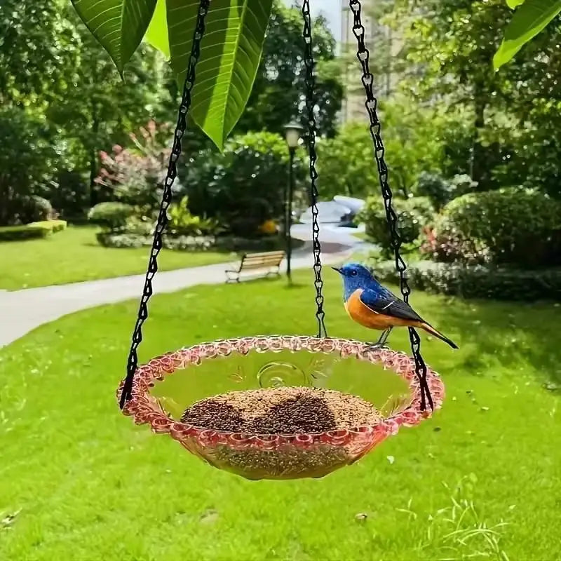 New Bird Flower Shaped Hanging Bird Feeder/Birdbath For Garden, Yard, Farm.