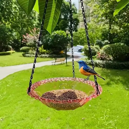 New Bird Flower Shaped Hanging Bird Feeder/Birdbath For Garden, Yard, Farm.