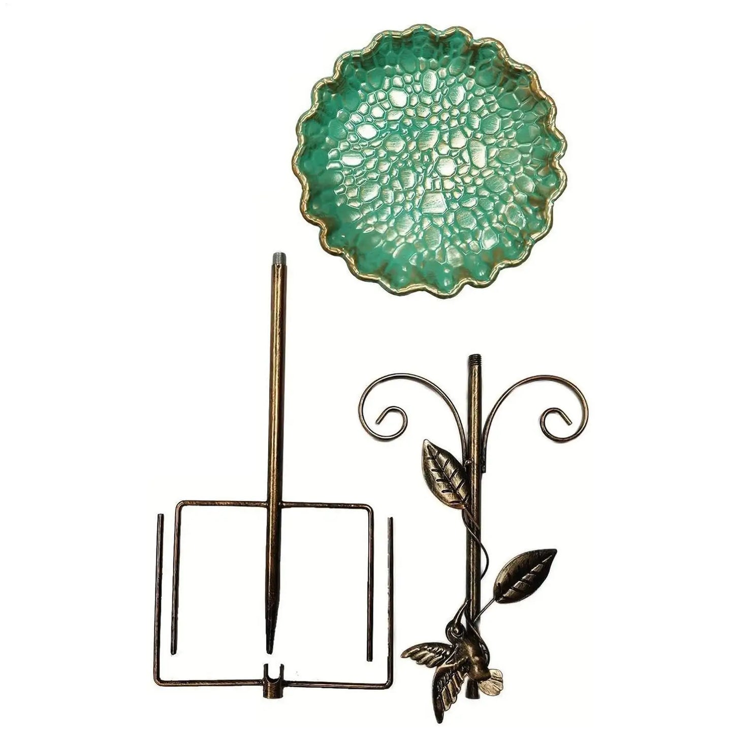 Birdbaths for Outdoors. Garden Standing Metal Bird Feeder Bowl. Height Adjustable, Winterproof. Decorations for Yard