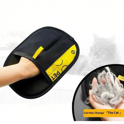 Pet Hair Remover Gloves. Electrostatic for Cats & Dogs, Reusable Washable Grooming Glove with 2-in-1 Lint Roller Brush - Safe Non-Toxic