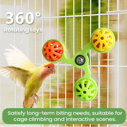 Bird Toys Interactive.  Rotating Windmill Toy. Bird Cage Toy For Parrots Rotating  For Stimulation and Entertainment.