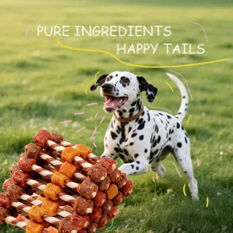 3-Flavor BBQ Skewers Dog Chew Treats 200g– Teeth Cleaning, Best Chews for Training Small & Large Dogs