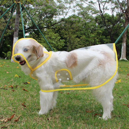 Dog Raincoat. Waterproof, New Transparent Plastic Fashion Poncho, Personalized Color Edge.