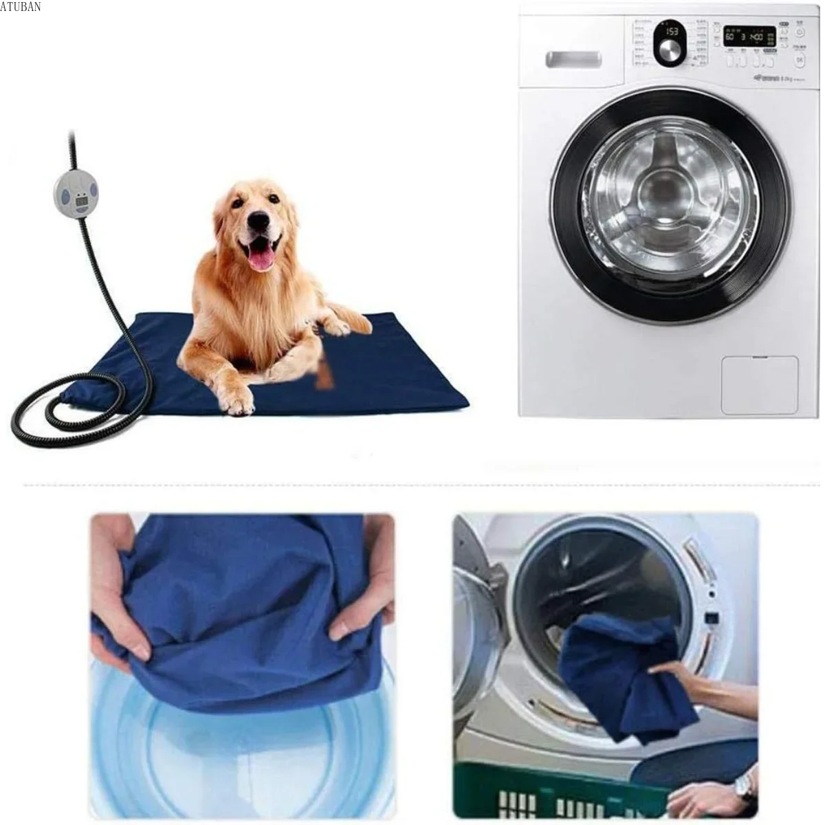 PET Dog Heating Pad, Indoor Pet Heating Pads for Cats/Dogs with Chew Resistant Cord, Long-Time Working Electric Pet Heated Mat