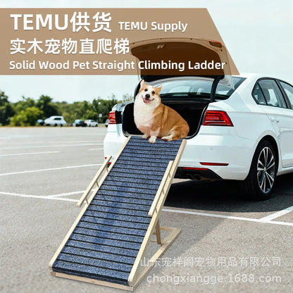 Pet Stairs for Small Dogs and Cats. Wooden Non-Slip Steps with Pine Frame. Chew-Resistant for Bed and Car Access.